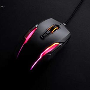 ROCCAT Kone AIMO Remastered PC Gaming Mouse, Optical, RGB Backlit Lighting, 23 Programmable Keys, Onboard Memory, Palm Grip, Owl Eye Sensor, Ergonomic, LED Illumination, Adjustable to 16,000 DPI-Black