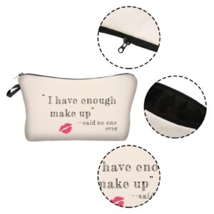10 Pieces Letters Makeup Bags Cosmetic Pouch Travel Zipper Cosmetic Organizer Toiletry Bag Printing Pencil Bag for Women Girls Supplies Christmas Gift (Black and White Style)