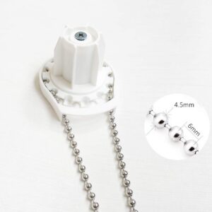 Luanxu 4.5 mm Stainless Steel Bead Chain for Blinds & Shades with 5 Connectors, Fix or Replace for Broken Roller Shade Chain, Great Pulling Force & Rustproof (#10, 3 Meters)