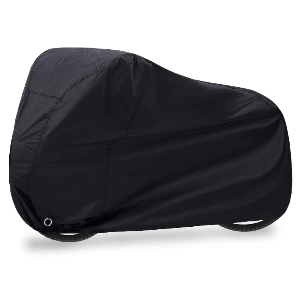 LONGLUOSI Bike Cover Waterproof Outdoor Bicycle Cover Thick Black. 29 Inch Windproof UV Snow Rustproof 190T with Lock Hole Storage Bag for Mountain Road Bike City Bike Beach Cruiser Bike