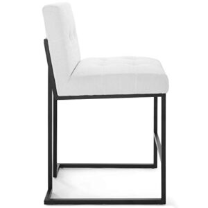 Modway Privy Black Stainless Steel Upholstered Fabric Counter Stool, White