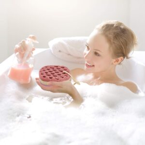5 Pieces Soft Bath Sponge Gentle Soothing Body Sponge Natural Fiber Exfoliating Shower Sponge for Women Men Kids, Random Color, Oval Shape