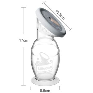 haakaa Manual Breast Pump 5oz/150ml One-Piece Design with Upgrade Suction Base & Silicone Cap Made by Food Grade Silicone Milk Saver & Milk Catcher for Breastfeeding Moms