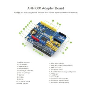 waveshare Sensor Kit Compatible with Raspberry Pi 4 Model B Includes ARPI600 Adapter Board 13x Popular Sensors