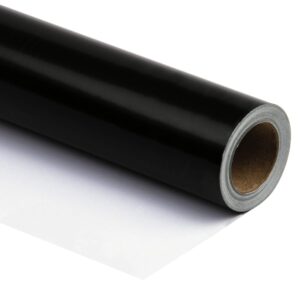 ruspepa black wrapping paper solid color for wedding, birthday, shower, congrats, and holiday - 30 inches x 32.8 feet