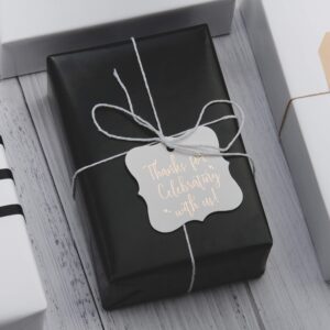 RUSPEPA Black Wrapping Paper Solid Color for Wedding, Birthday, Shower, Congrats, and Holiday - 30 inches x 32.8 feet