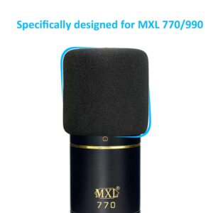 SUNMON Foam Mic Windscreen, Pop Filter Wind Cover fits MXL 770 MXL 990 Condenser Cardioid Microphone