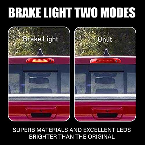LED 3rd Third High Mount Tail Brake Light For 2002-2010 FORD EXPLORER, 2008-2012 Ford Escape (Chrome Housing Red Lens)
