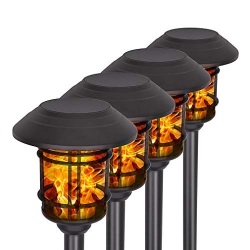 HECARIM Solar Lights Outdoor, 4 Pack Solar Pathway Lights, Solar Powered Garden Lights, Waterproof LED Solar Landscape Lights for Walkway, Pathway, Lawn, Yard and Driveway (Pattern D)