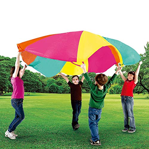 SPINFOX Play Parachute - 6ft with 8 Handles, Multicolored Indoor/Outdoor Kids Exercise Toy