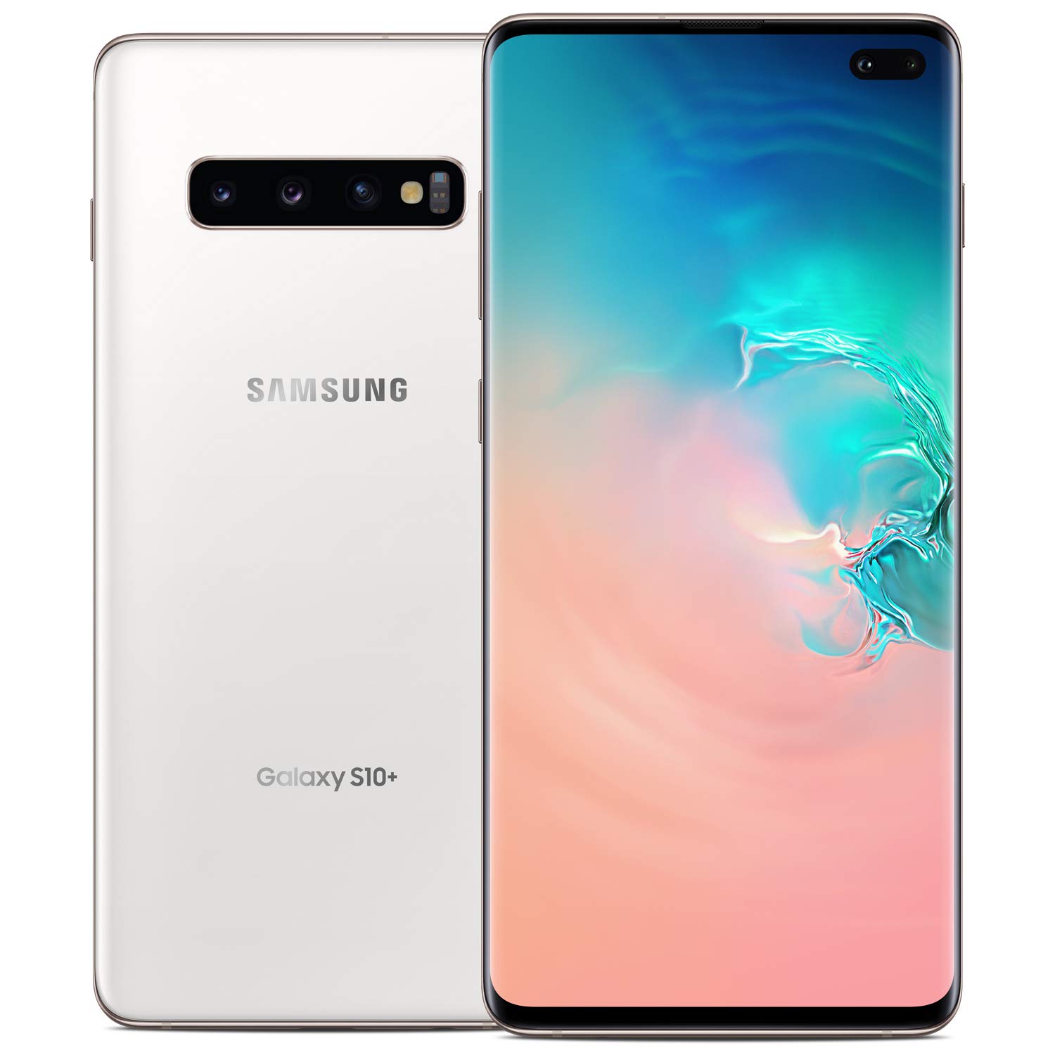 Samsung Galaxy S10+ Plus Factory Unlocked Phone with 512GB (U.S. Warranty), Ceramic White w/AKG N700NC M2 Headphones