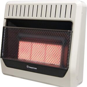 ProCom ML3PHG Ventless Propane Gas Infrared Space Heater with Manual Control for Living Room, Bedroom, Home Office, 28000 BTU, Heats Up to 1450 Sq. Ft., Includes Wall Mount, White