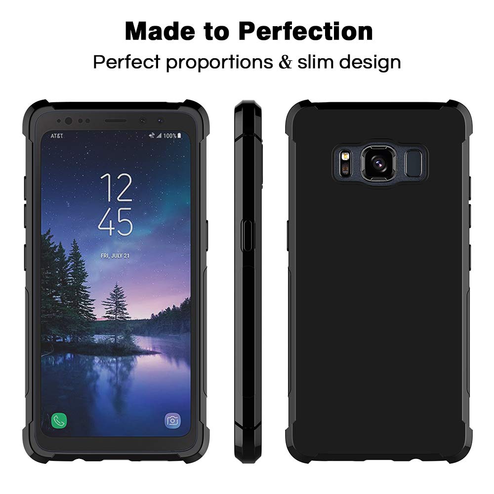 Raysmark Samsung Galaxy S8 Active Case, Ultra [Slim Thin] Scratch Resistant TPU Rubber Soft Skin Silicone Protective Case Cover for Galaxy S8 Active (Black)