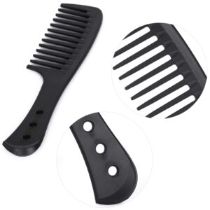 5 Pcs Wide Tooth Hair Combs - Fiber Carbon Combs Detangling Comb Styling Paddle Comb for Men Women Wet Curly/Thick Hair