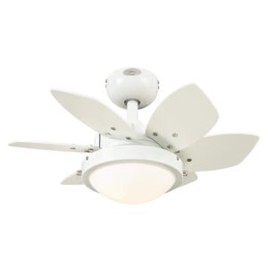 westinghouse lighting 72247 quince indoor ceiling fan with light, 24 inch, white