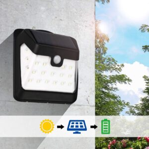 KOMAES Solar Motion Sensor Lights,21LED Waterproof Solar Lights with IP65,Solar Lights Outdoor with 270°Wide Angle,Solar Motion Lights Outdoor Perfect for Patio,Yard,Garden,Garage-4 Packs