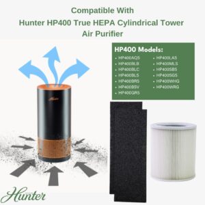 Hunter Fan Company Hunter H-HF400-VP Replacement Value Pack with HEPA EcoSilver Pre-Filter for HP400 Air Purifier Series, 3 Piece Set, White