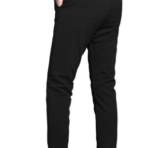 Plaid&Plain Men's Stretch Dress Pants Slim Fit Skinny Suit Pants 7101 Black 32W30L