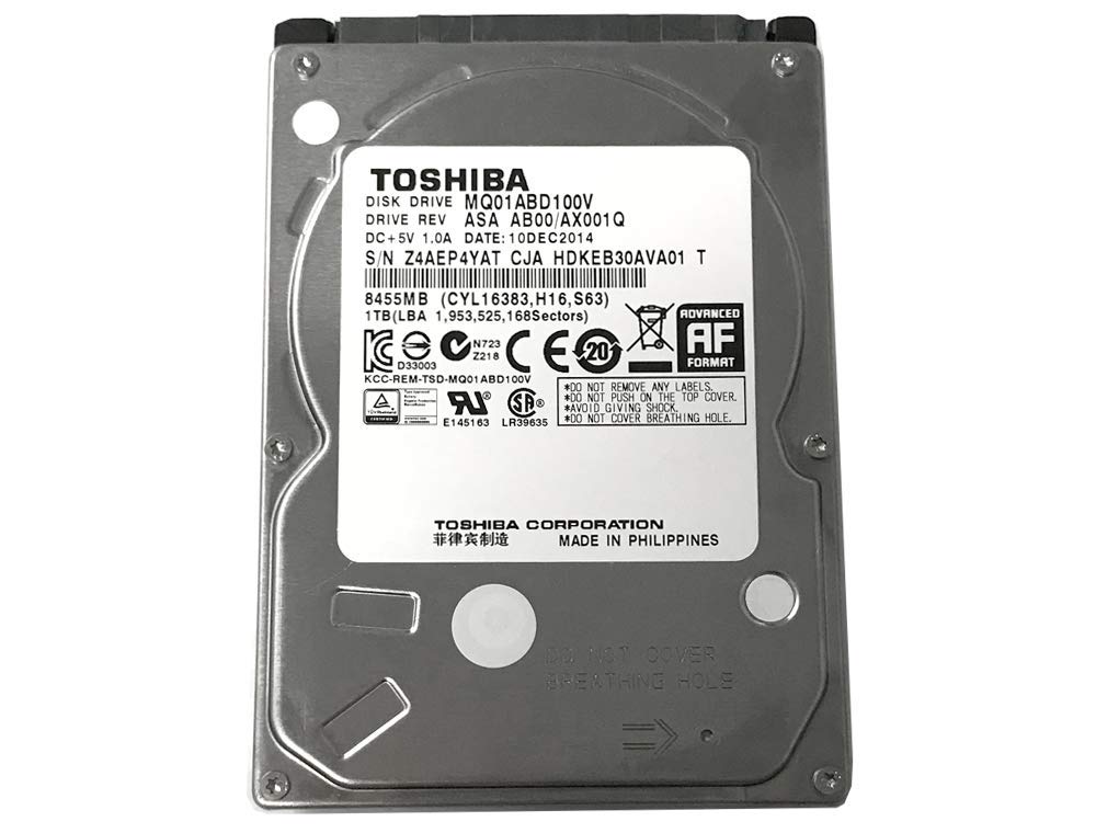 Toshiba 1TB 5400RPM 8MB Cache SATA 3.0Gb/s 2.5 inch Notebook Hard Drive (MQ01ABD100V) - 1 Year Warranty (Renewed)