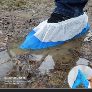 OhanaPro Premium Disposable Non Slip Boot & Shoe Covers - Pack of 50 - Waterproof Double Layer Bottom - Extra Thick, Durable, Recyclable - One Size Fits Most