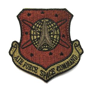 usaf air force space command ocp spice brown patch with hook fastener (military issued)-veteran owned business