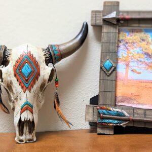 BestGiftEver Wall Hanging Rustic Southwest Tribal Style Bull Head Skull, 12.5 x 10.5 x 4 inches