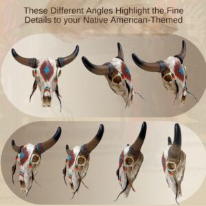 BestGiftEver Wall Hanging Rustic Southwest Tribal Style Bull Head Skull, 12.5 x 10.5 x 4 inches