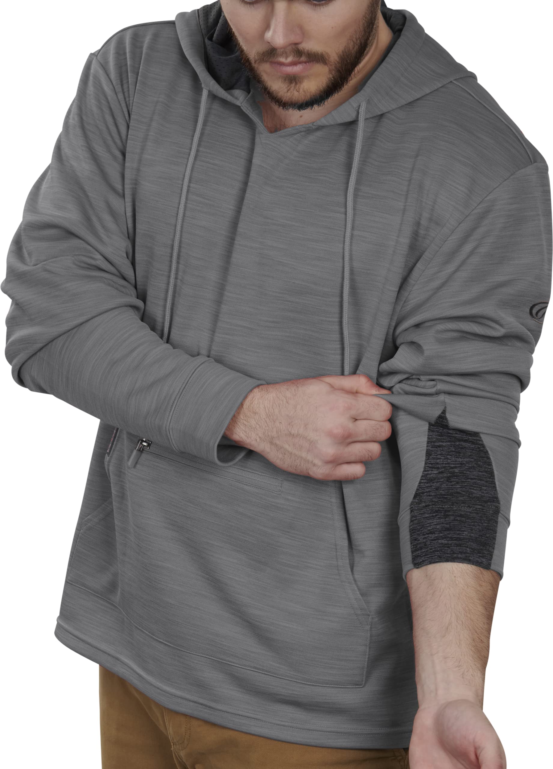 Rawlings Adult Brushed Performance Fleece Hoodie Series, Grey, Small