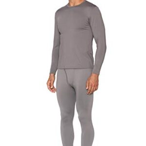 Bodtek Mens Thermal Underwear Set Premium Long John Base Layer Fleece Lined Top and Bottom (Black, Large)