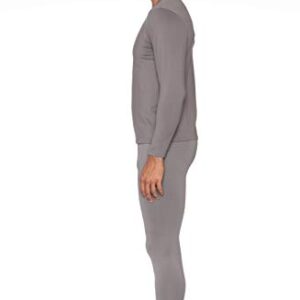 Bodtek Mens Thermal Underwear Set Premium Long John Base Layer Fleece Lined Top and Bottom (Black, Large)