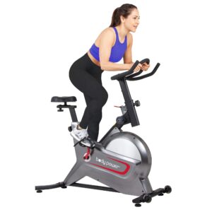 Body Power Deluxe Indoor Cycle Trainer with Curve-Crank High Inertia Low Impact Technology