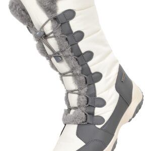 Mountain Warehouse Extreme Snowflake Womens Long Snow Boots - IsoDry White Womens Shoe Size 7 US