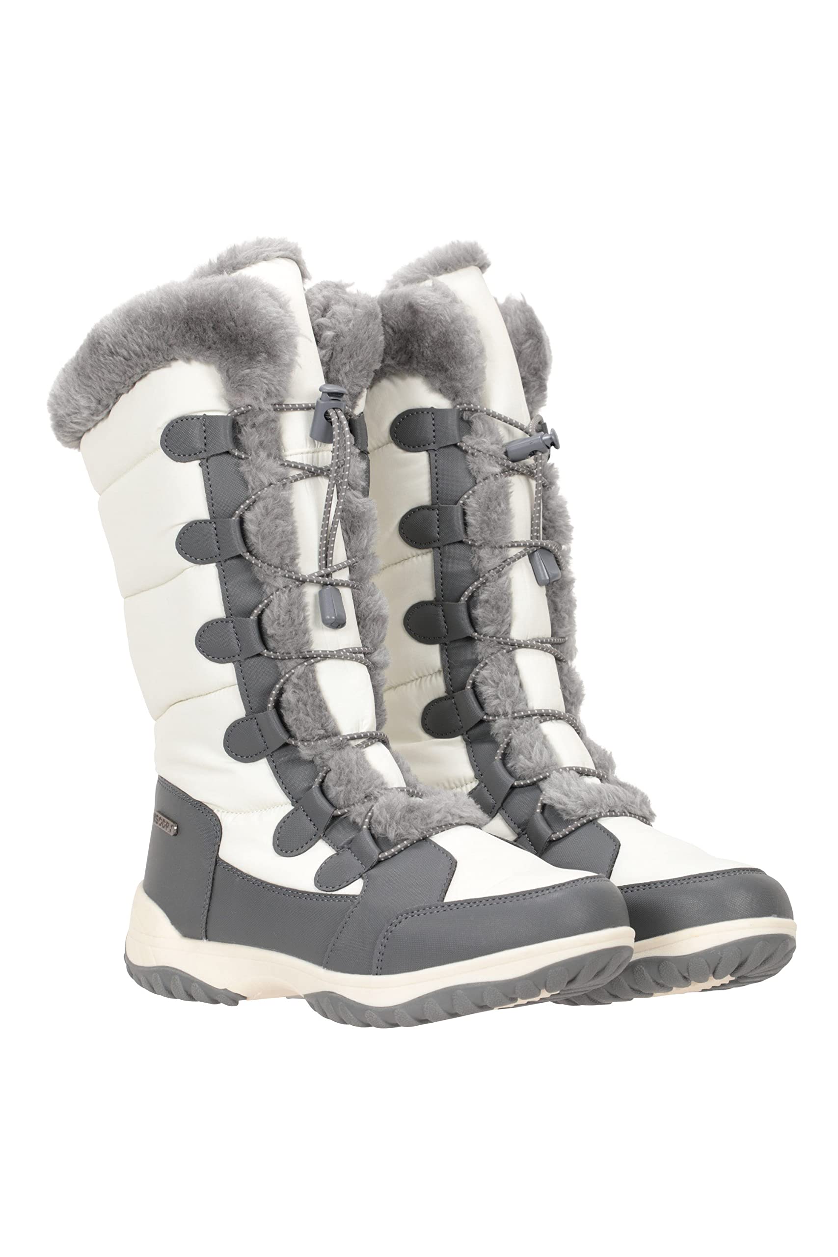 Mountain Warehouse Extreme Snowflake Womens Long Snow Boots - IsoDry White Womens Shoe Size 7 US