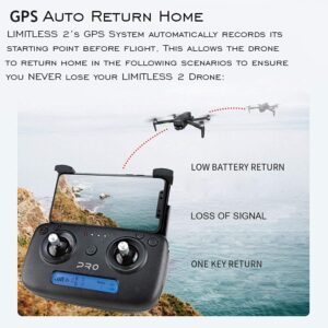 DRONE-CLONE XPERTS Drone X Pro LIMITLESS 2 with GPS Auto Return Home, 5G WiFi FPV, 4K UHD Dual Camera, Brushless Motors, Follow Me, 25 Mins Flight Time, Long Control Range Quadcopter