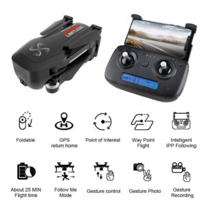 DRONE-CLONE XPERTS Drone X Pro LIMITLESS 2 with GPS Auto Return Home, 5G WiFi FPV, 4K UHD Dual Camera, Brushless Motors, Follow Me, 25 Mins Flight Time, Long Control Range Quadcopter