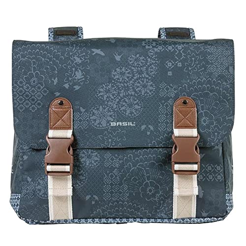 Basil Bohème-Double Bag, Double Pannier Bag, 35L, Indigo Blue