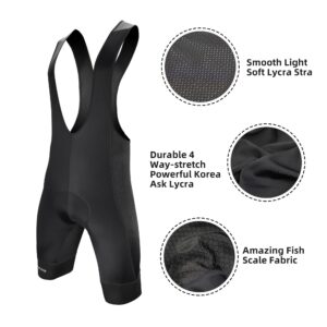 Cycling Shorts 6 Hour 500KM Ride Cycling Bib Shorts 3D Gel Padded Men's Cycling Bib Tights Shockproof Pro Team Bike Shorts Black