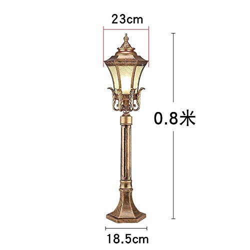 Pumnple 0.8M Outoor Post Light Garden Décor High Pole Pillar Lantern External Landscape Waterproof Street Column Lamp Luxury Colonial Classical Bronze Aluminum Fixture IP65 Rated