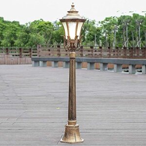 Pumnple 0.8M Outoor Post Light Garden Décor High Pole Pillar Lantern External Landscape Waterproof Street Column Lamp Luxury Colonial Classical Bronze Aluminum Fixture IP65 Rated