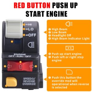 CNCMOTOK Left Hand Hi/Lo/On/Off Kill Key Start Handlebar Beam Light Switch Compatible with Polaris Sportsman 400 500 700 800 Magnum 325 330 500 Replace # 4010591