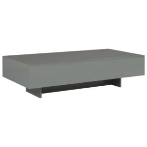 vidaxl coffee table couch side end telephone tea sofa table accent desk bedroom living room office furniture 45.3" gray mdf high gloss