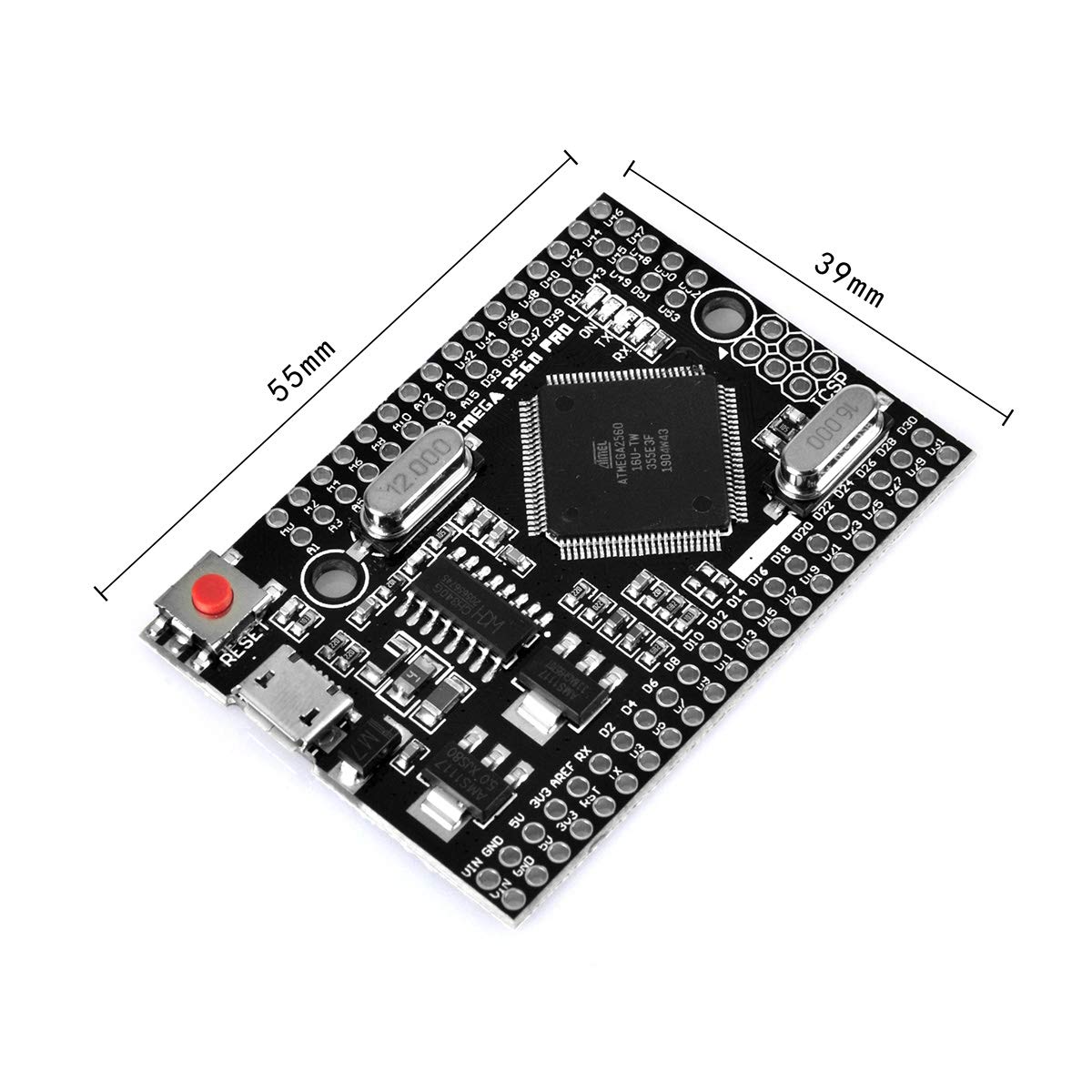 Gowoops MEGA 2560 PRO Board Embed with Male pin headers, Compatible for Arduino Mega2560 DIY