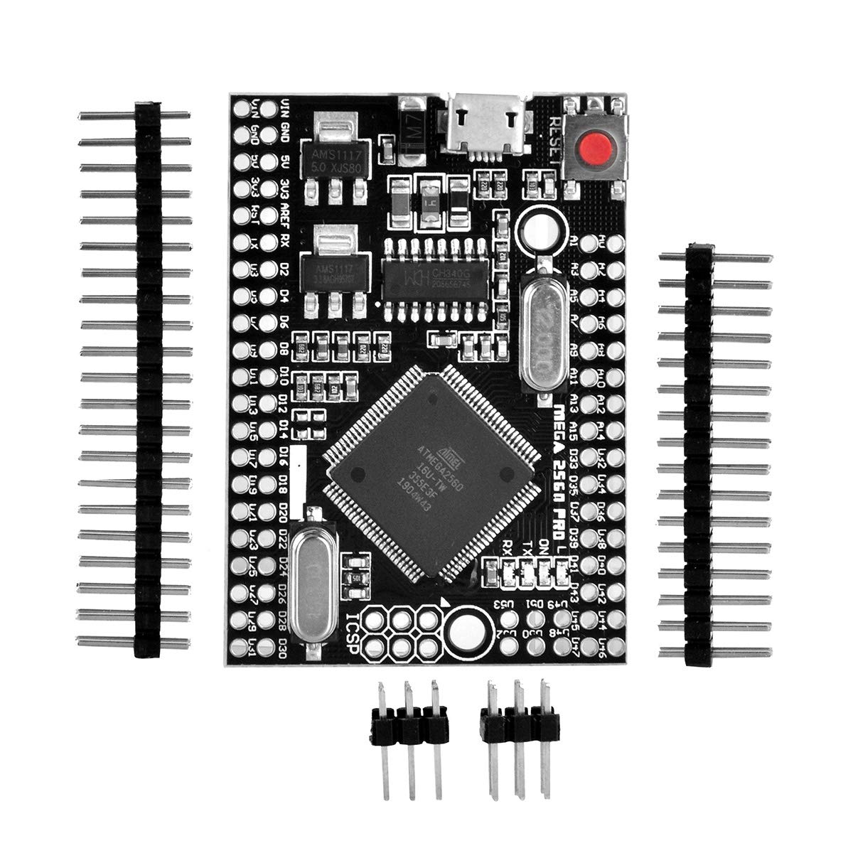 Gowoops MEGA 2560 PRO Board Embed with Male pin headers, Compatible for Arduino Mega2560 DIY