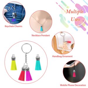 Keychain Tassles, Cridoz 300pcs Bulk Keychains Ring Set Includes 50pcs Tassels for Crafts, 50pcs Keychain Clips, 50pcs Key Chain Rings, 100pcs Jump Ring and 50pcs Screw Eye Pins for DIY Keychain