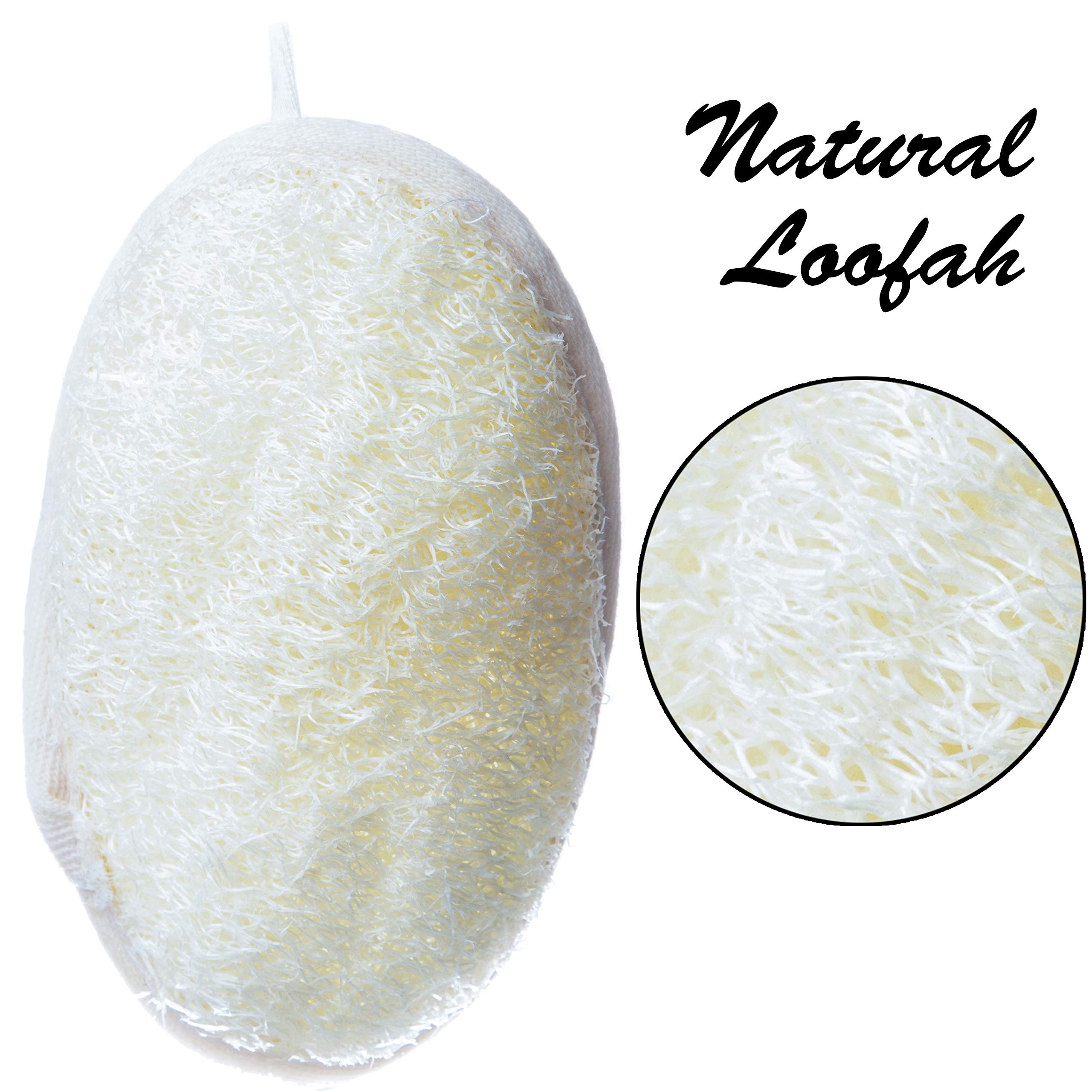 6 Pack Premium Bath Loofah Pads - 6 Inch, 100% Natural Exfoliating Shower Sponge Scrubber, Perfect for Men & Women Body Wash, Luxurious Luffa Loofah Body Scrubber