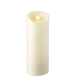 raz imports 3"x8" moving flame ivory pillar candle - elegant flameless lighting accent and decorative light source - flickering scented candles for entryway, garden, patio, bathroom and living room