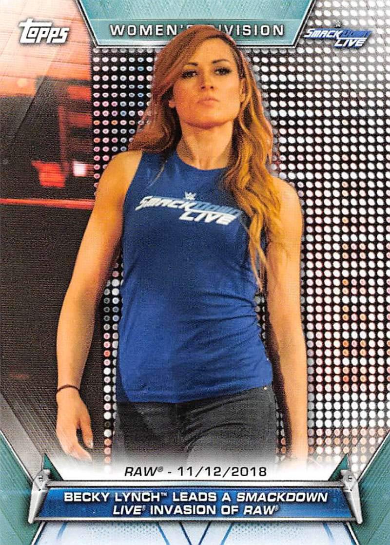 2019 Topps WWE Women's Division #87 Becky Lynch Leads Raw Invasion Wrestling Trading Card