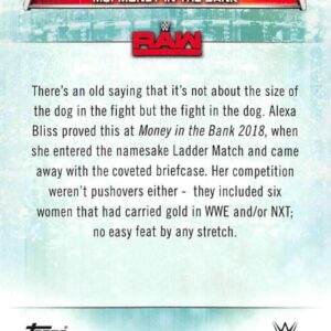 2019 Topps WWE Women's Division #77 Alexa Bliss Becomes Ms. Money in the Bank Wrestling Trading Card