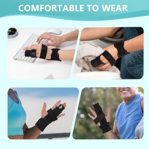 fibee Trigger Finger Splint, Adjustable Two Finger Splint Full Hand and Wrist Brace Support, Metal Straightening Immobilizer Treatment for Sprains, Mallet Injury, Arthritis(S/M)