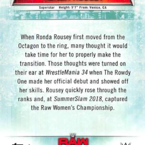 2019 Topps WWE Women's Division #11 Ronda Rousey Wrestling Trading Card